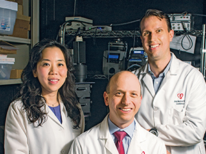 Dr. Steven O. Marx (center) with colleagues Dr. Elaine Y. Wan and Dr. John P. Morrow, clinical electrophysiologists