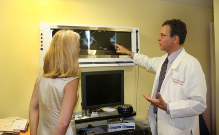 Dr. John Deysine explaining x-rays