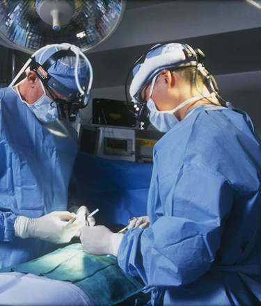 a few surgeons performing surgery