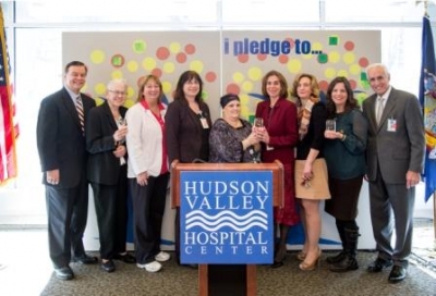 Photo of a group of NewYork-Presbyterian/Hudson Valley Hospital employees were honored today for acts of kindness when the Hospital kicked off a year-long celebration of its 125th Anniversary 