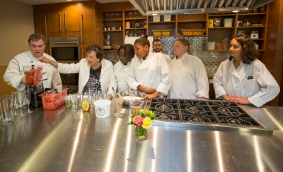 A group of people at a cooking class
