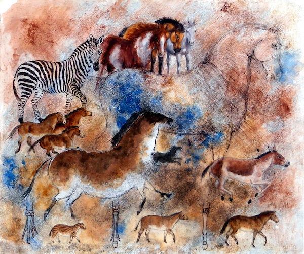 Watercolor art of wild animals