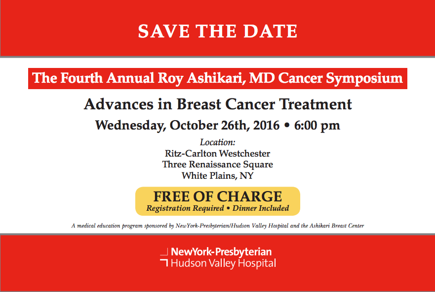 Save The Date: The Fourth Annual Roy Ashikari, MD Cancer Symposium