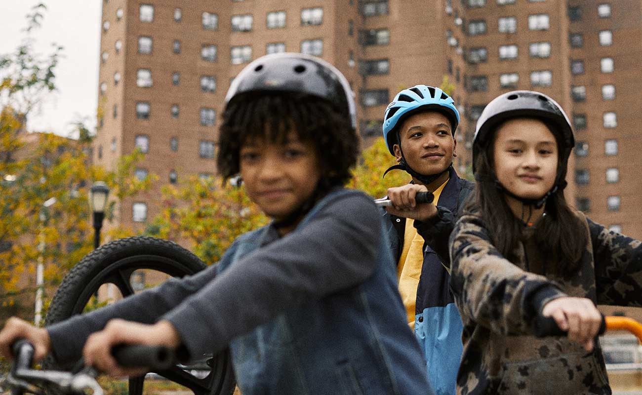 Children riding bikes