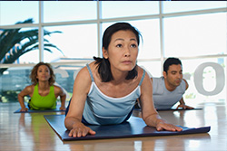 group of people doing yoga