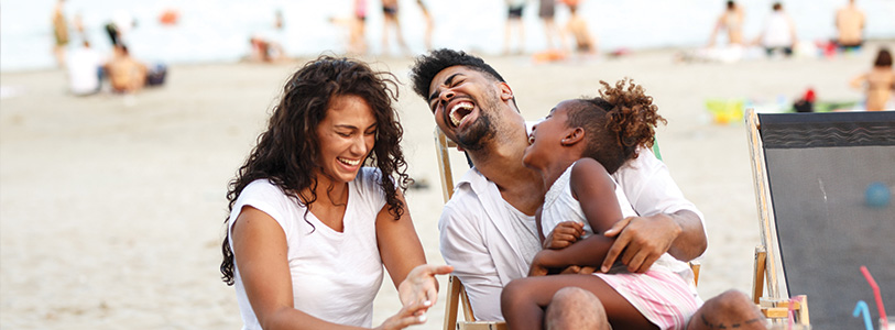 a group of people laughing