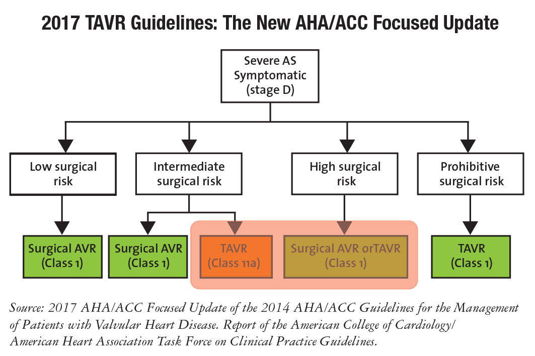 Decision tree for 2017 TAVR Guideline update