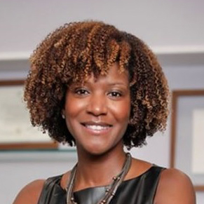 Woman smiling straight ahead at viewer