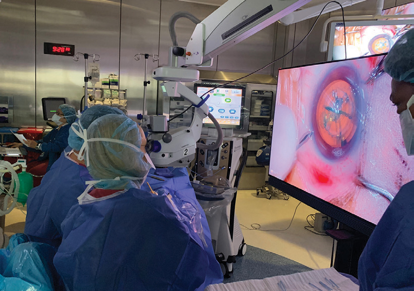 image of doctors using the latest digital visualization system in the operating room