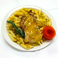 Rosemary Garlic Chicken over Whole Wheat Penne