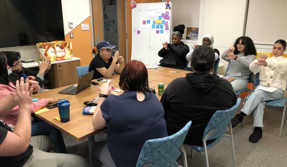 Woman leading a meeting