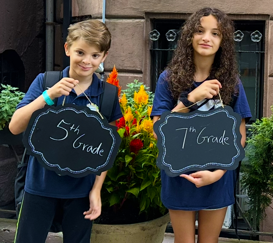 The Paone siblings get ready for their first day of school
