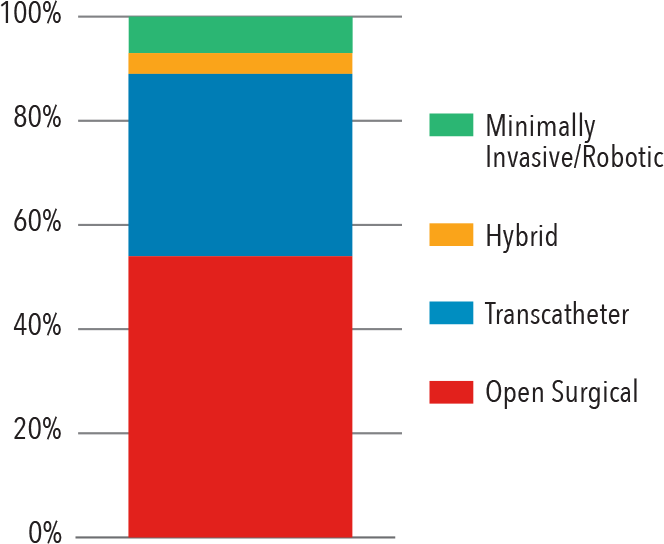 Procedures by Surgical Technique Bar Graph