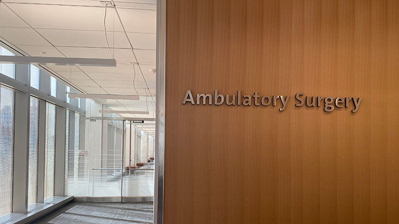 abulatory surgery sign in building