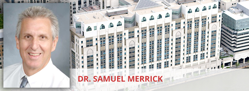 Dr. Samuel Merrick in front of Weill medical college