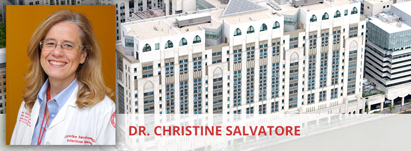 Dr. Christine Salvatore in front of Weill medical college