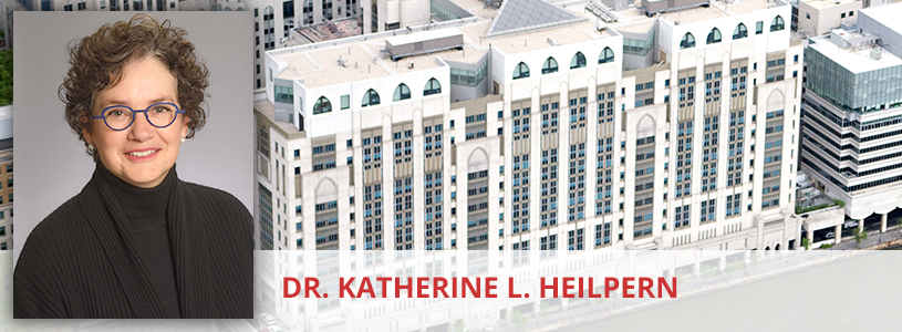 Dr. Katherine L Heilpern in front of Weill medical college