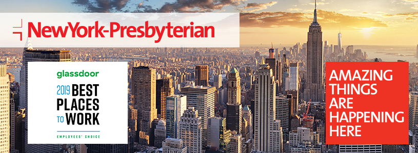 2021 Best Places to Work - NewYork-Presbyterian overlaid on New York skyline