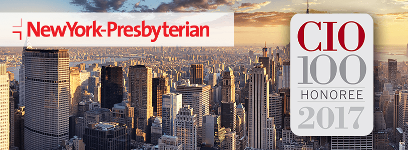 NewYork-Presbyterian overlaid on New York skyline