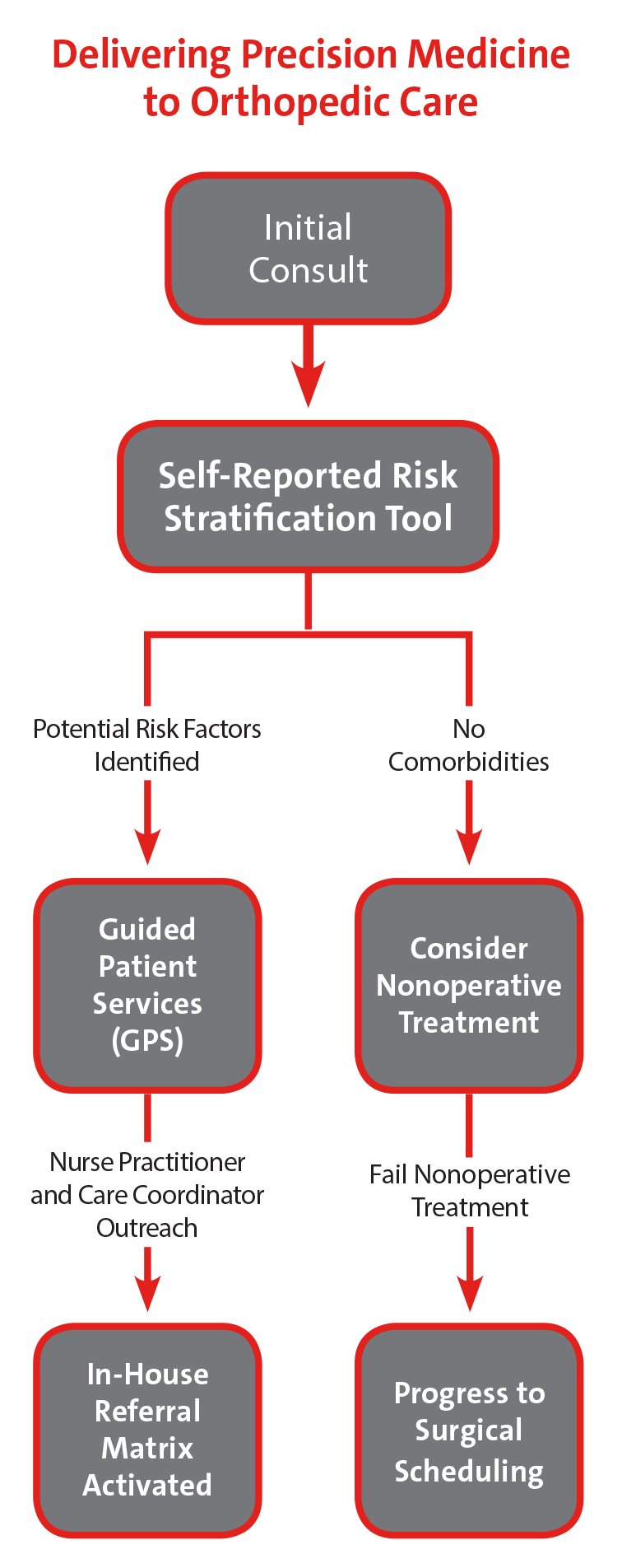 Delivering Precision Medicine to Orthopedic Care flow chart