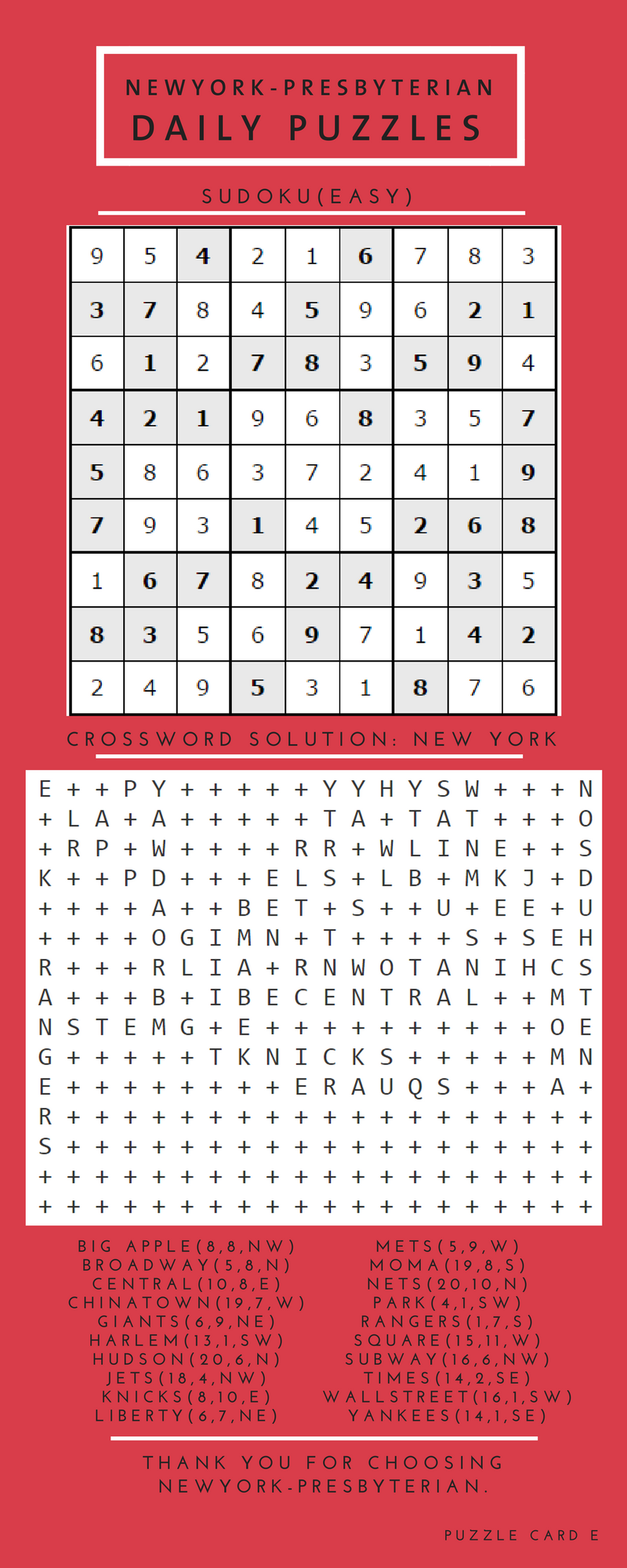 Daily Puzzle Card D