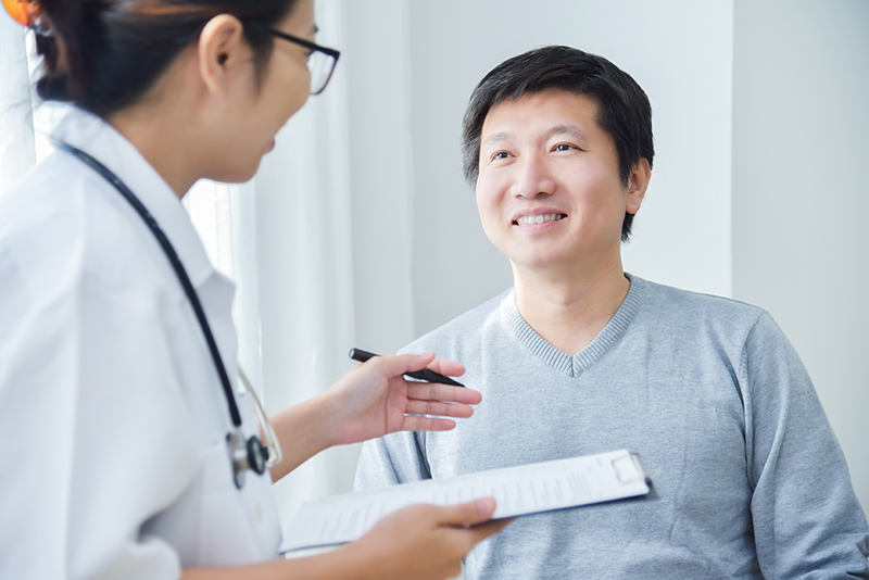 doctor talking to patient