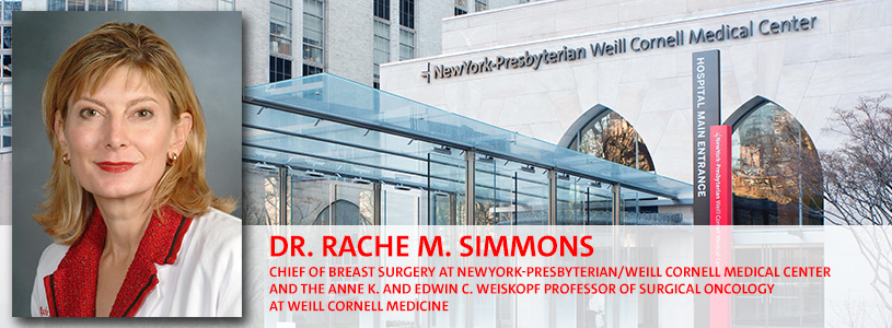 Dr. Rache M. Simmons in front of NYP Weill Cornell Medical Center