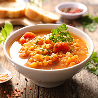photo of sweet and sour red lentil soup