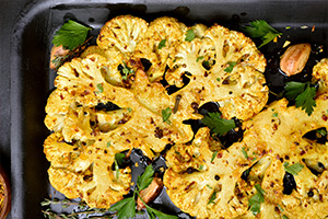 photo of turmeric roasted cauliflower