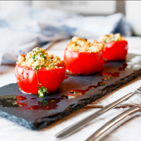 photo of quinoa stuffed tomatoes