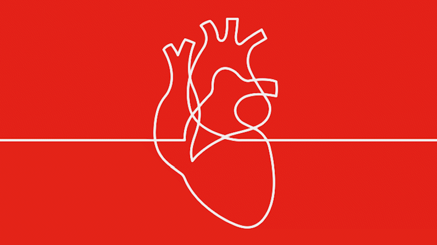 image of line illustration of a heart