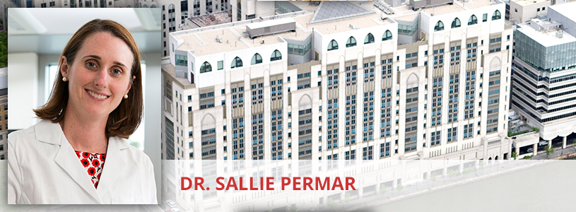 Dr. Sallie Permar in front of Weill medical college