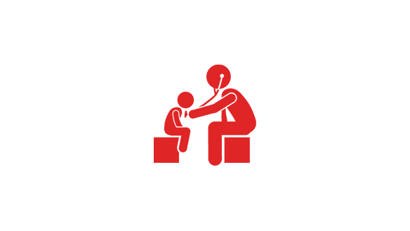 vector image of doctor examining a child