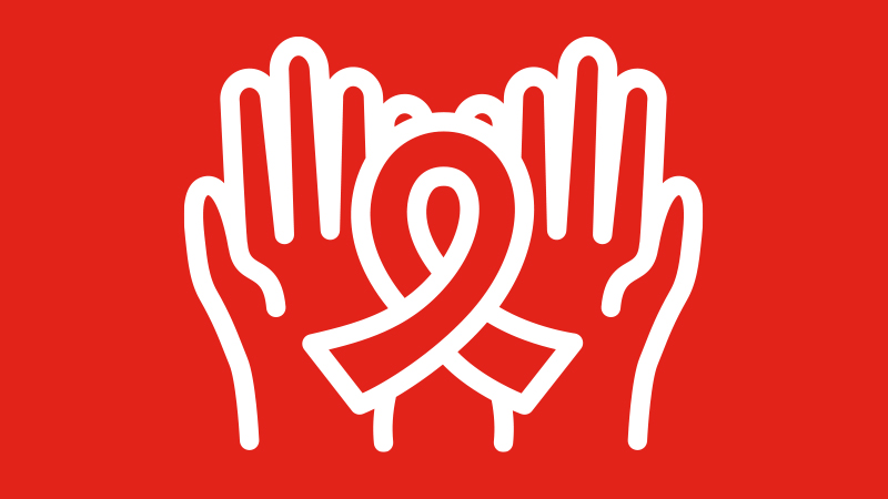 Honor and Memorial Gifts Icon of Hands Holding a Ribbon