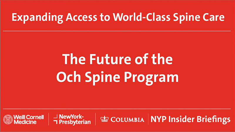 The Future of the Och Spine Program