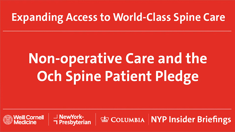 Non-operative Care and the Och Spine Patient Pledge