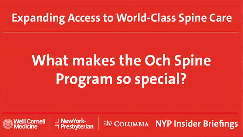 What makes the Och Spine Program so special?