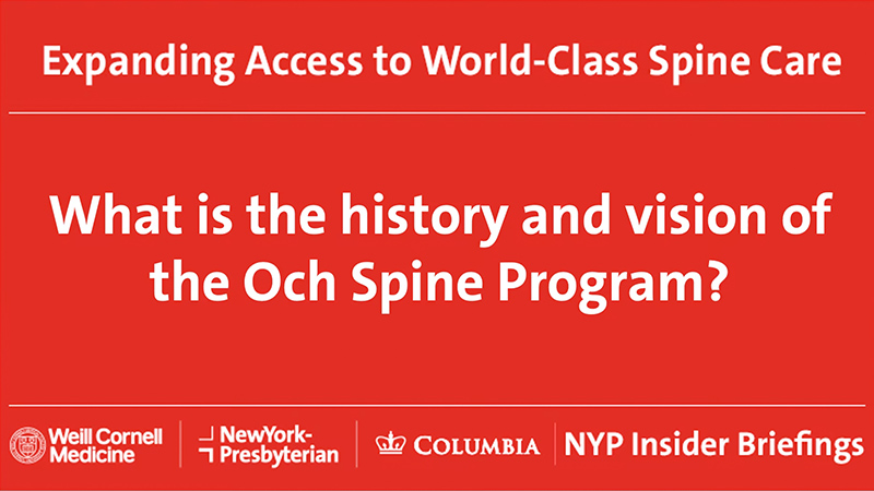 What is the history and vision of the Och Spine Program?