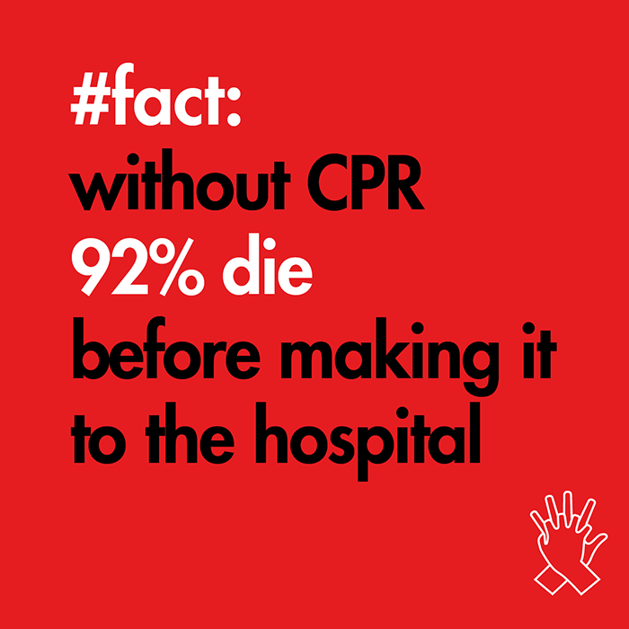 without CPR 92 percent die bfore making it to the hospital