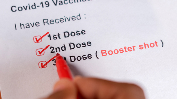 Image of covid vaccine checklist for first, second, and third dose