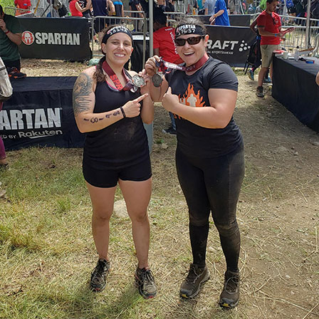Juliana Zeolla and Dr. Nicole Belkin, Chief of Orthopedics at NewYork-Presbyterian Hudson Valley Hospital, completed a Spartan race in June 2019 together.