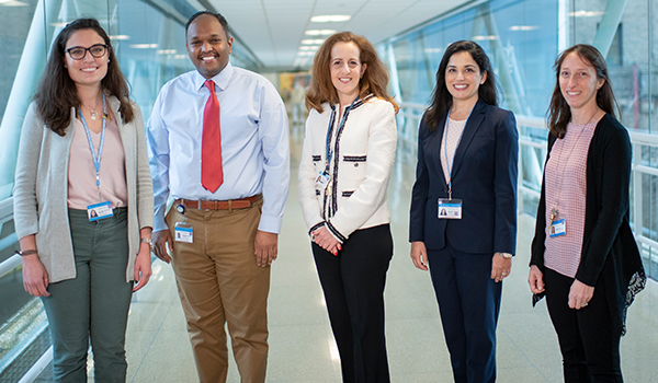 Genetic counselor Kimberly Hilfrank, Pancreas Center faculty Dr. Joel Gabre, Dr. Fay Kastrinos, and Dr. Sheila Rustgi, and genetic counselor Elana Levinson