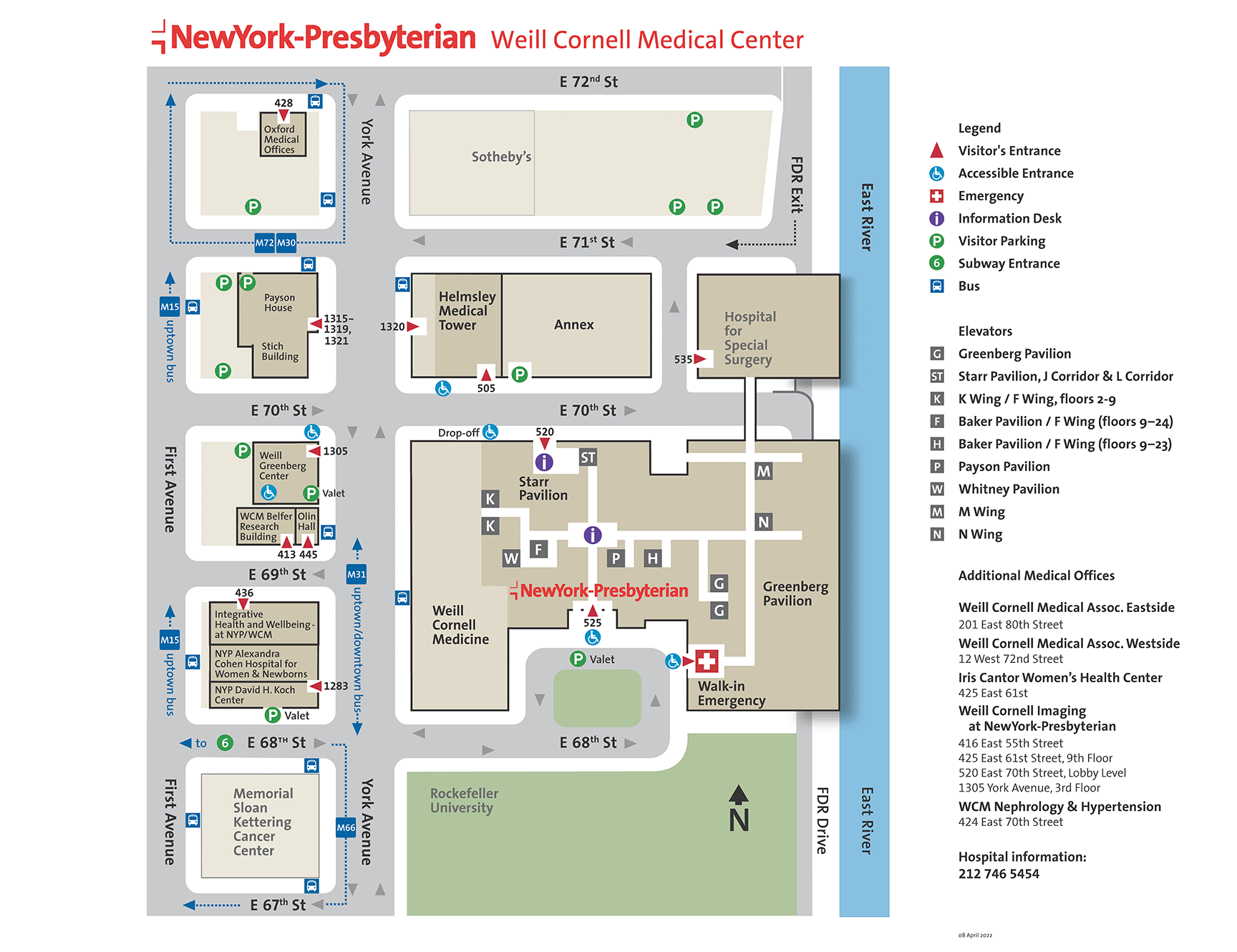 Map of NYP Weill Cornell Medical Center