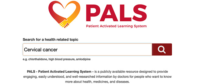 screenshot of Pals website
