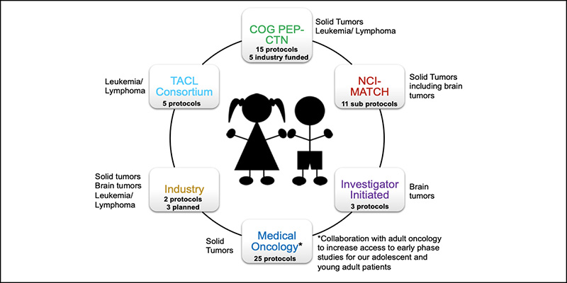 Graphic of Current Clinical Trials Portfolio for Columbia Developmental Therapeutics Program