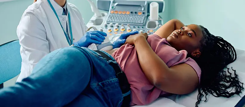 Black lady being checked out