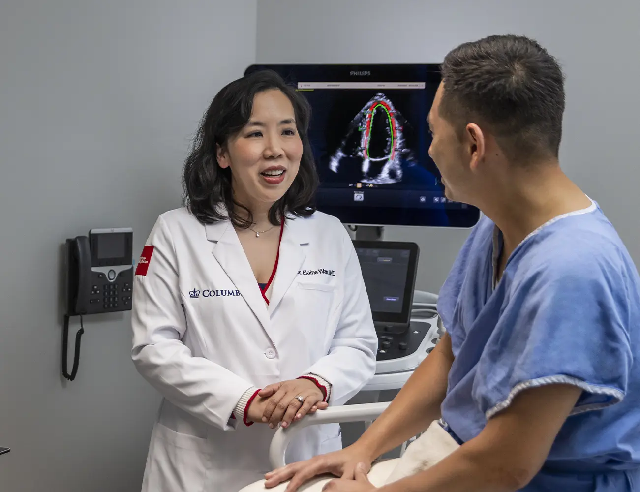 Patient and doctor talking