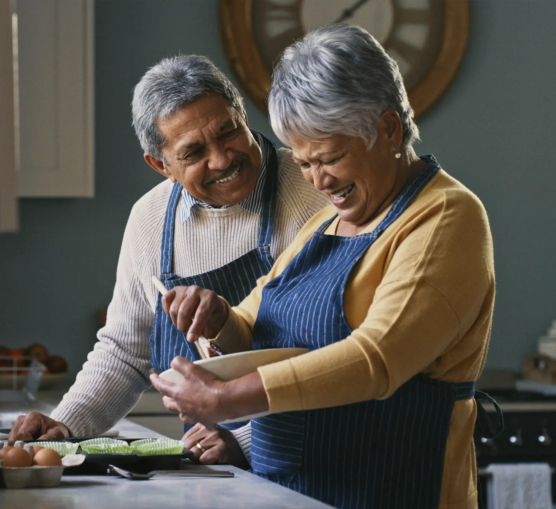 Older couple smiling