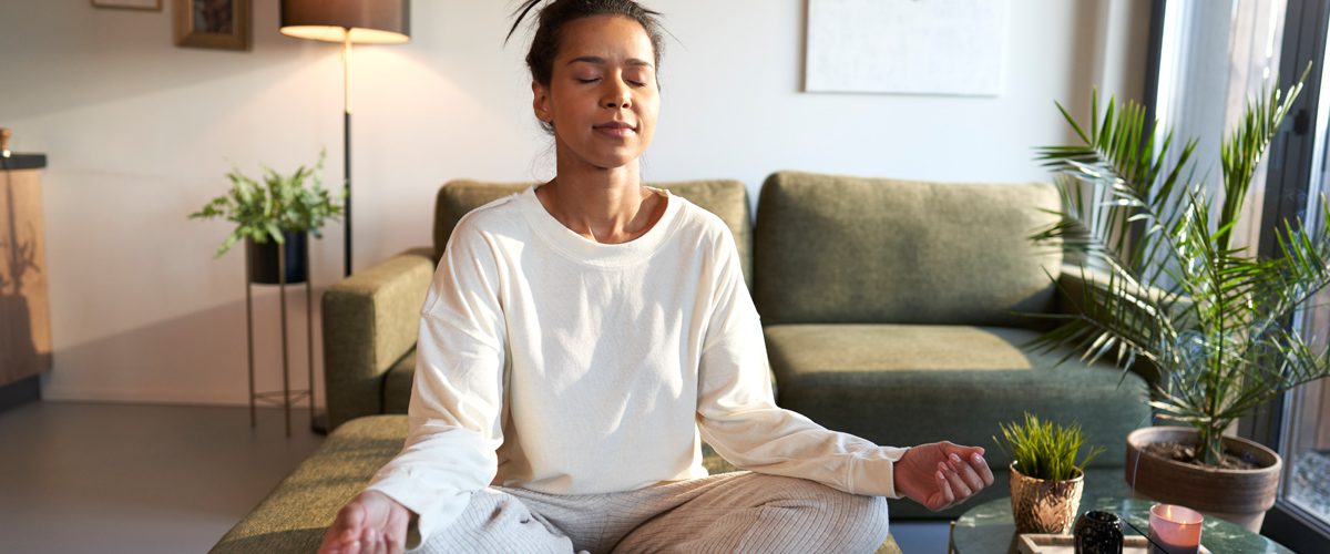 Woman meditating
