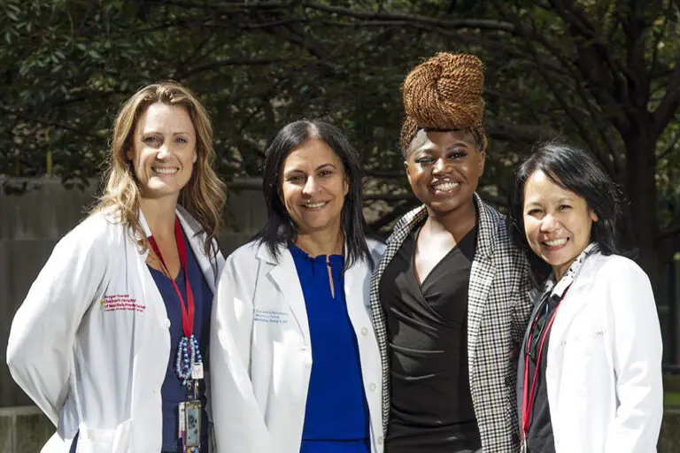 image of Kelly Vitale, Dr. Bhatia, Francisca, and Leah Violago